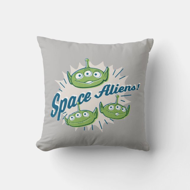 Toy Story 4 | "Space Aliens" Retro Graphic Throw Pillow (Front)