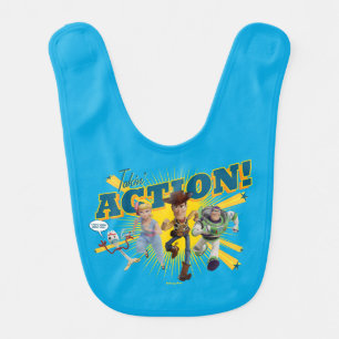 Toy Story 4 "Takin' Action!" Group Art Baby Bib