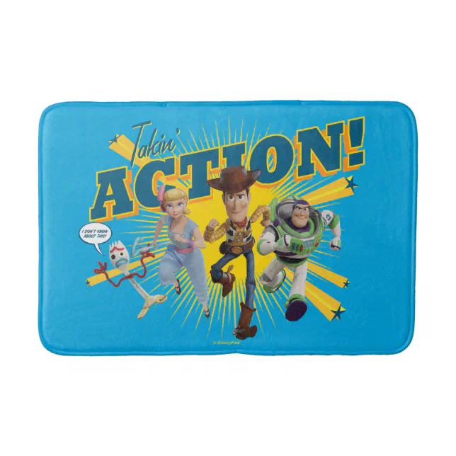 Toy Story 4 | "Takin' Action!" Group Art Bath Mat | Zazzle