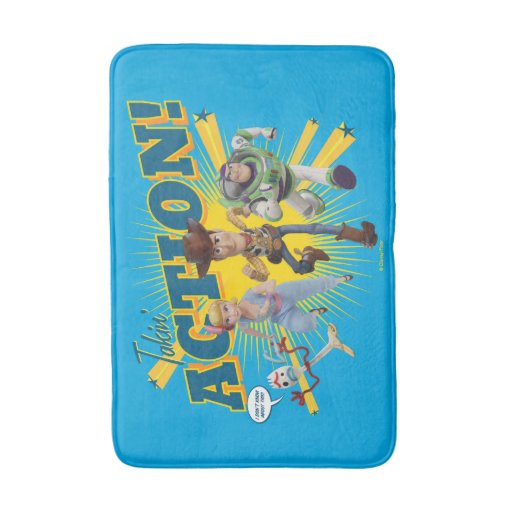 Toy Story 4 | "Takin' Action!" Group Art Bath Mat | Zazzle