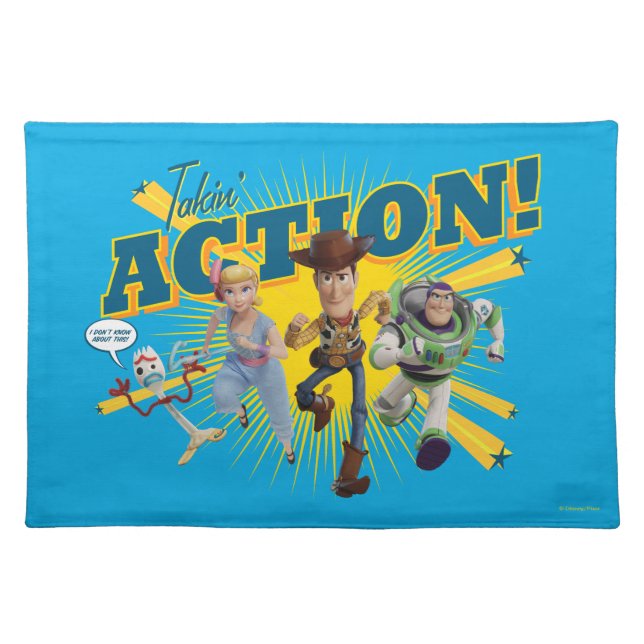 Toy Story 4 | "Takin' Action!" Group Art Cloth Placemat (Front)