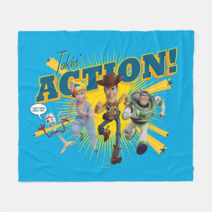 Toy Story 4   "Takin' Action!" Group Art Fleece Blanket