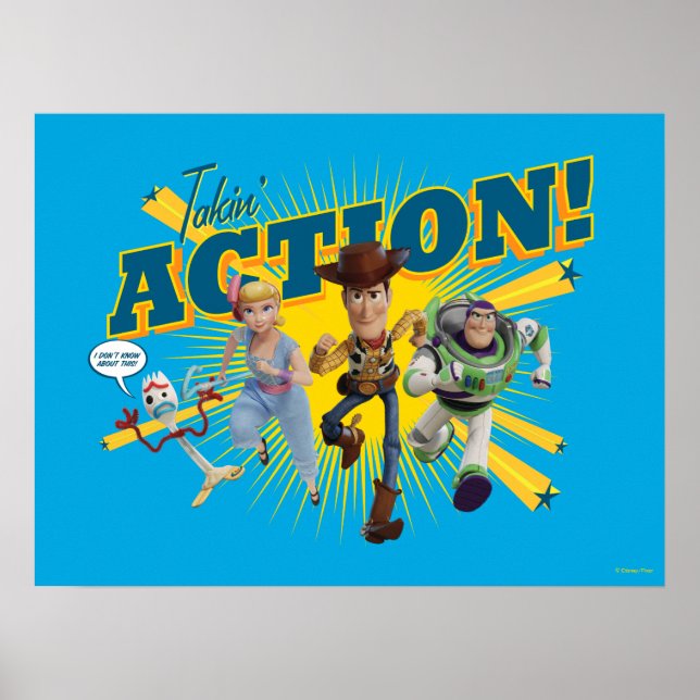 Toy Story 4 | "Takin' Action!" Group Art Poster (Front)