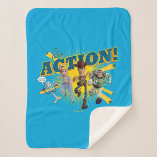 Toy Story 4 | "Takin' Action!" Group Art Sherpa Blanket