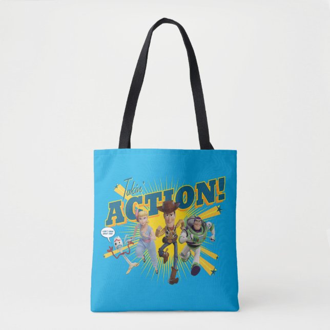 Toy Story 4 | "Takin' Action!" Group Art Tote Bag (Front)