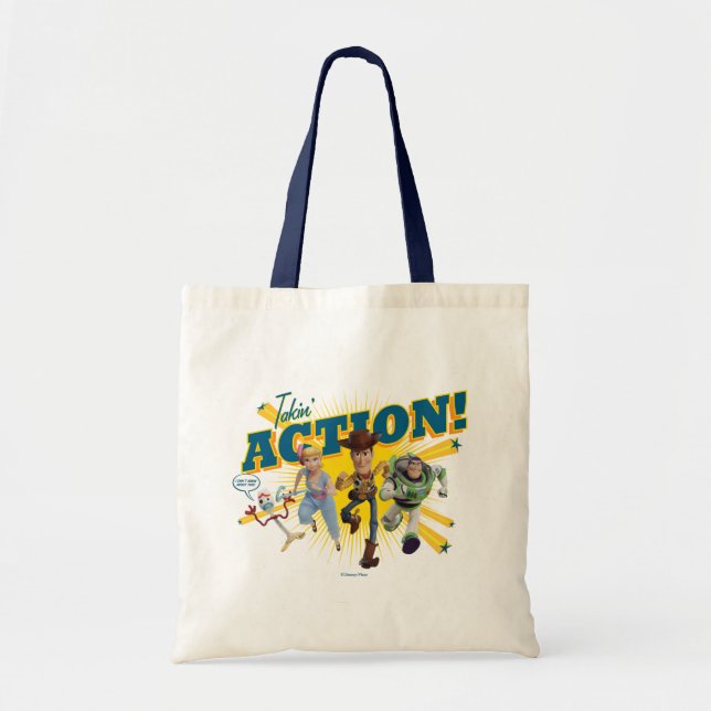 Toy Story 4 | "Takin' Action!" Group Art Tote Bag (Front)