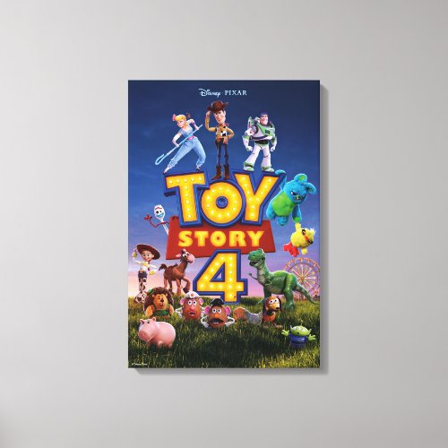 Toy Story 4  Toys On Field Theatrical Poster Canvas Print
