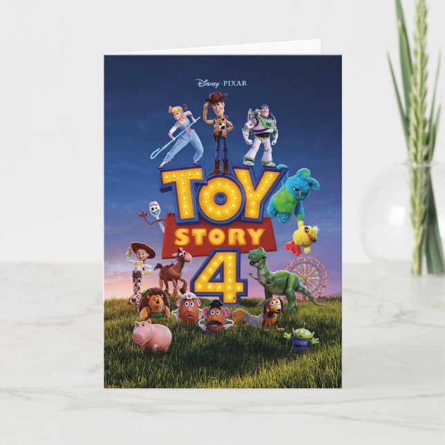 Toy Story 4 | Toys On Field Theatrical Poster Card (Front)