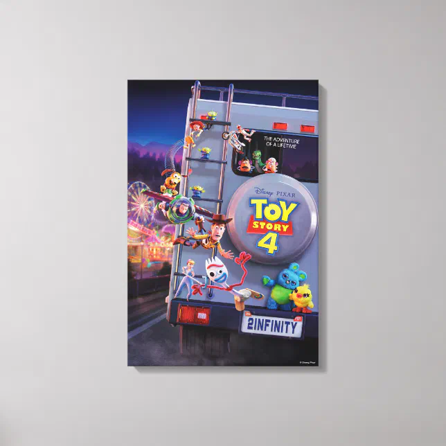 Toy Story 4 | Toys Riding RV Theatrical Poster Canvas Print | Zazzle