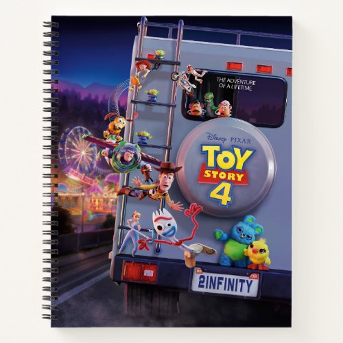 Toy Story 4  Toys Riding RV Theatrical Poster Notebook