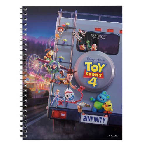 Toy Story 4  Toys Riding RV Theatrical Poster Notebook