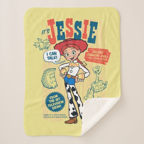 Toy Story 4  Vintage Jessie Cowgirl Doll Ad Sherpa Blanket