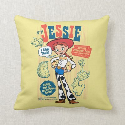Toy Story 4 | Vintage Jessie Cowgirl Doll Ad Throw Pillow