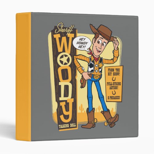 Toy Story 4  Vintage Sheriff Woody Doll Ad 3 Ring Binder