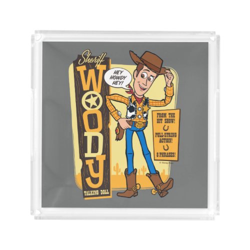 Toy Story 4  Vintage Sheriff Woody Doll Ad Acrylic Tray