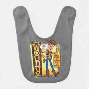 Toy Story 4   Vintage Sheriff Woody Doll Ad Baby Bib