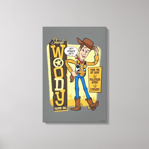 Toy Story 4  Vintage Sheriff Woody Doll Ad Canvas Print