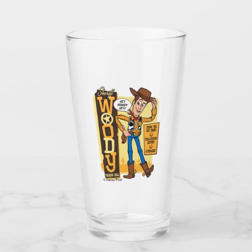 Toy Story 4  Vintage Sheriff Woody Doll Ad Glass