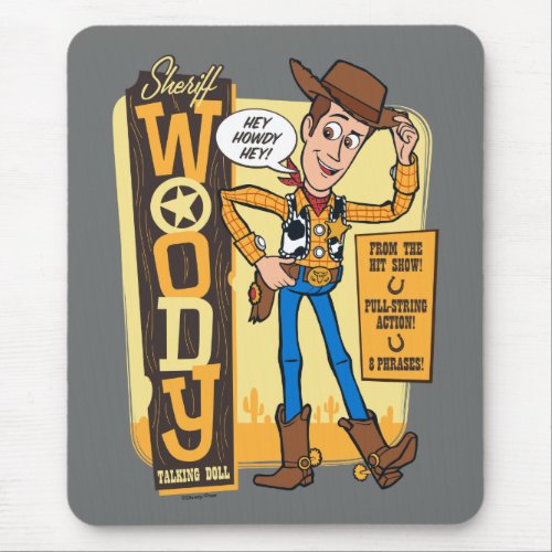 Toy Story 4  Vintage Sheriff Woody Doll Ad Mouse Pad