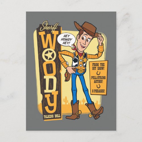 Toy Story 4  Vintage Sheriff Woody Doll Ad Postcard