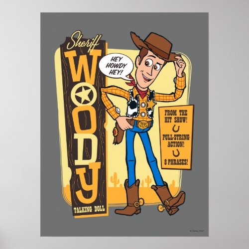 Toy Story 4  Vintage Sheriff Woody Doll Ad Poster