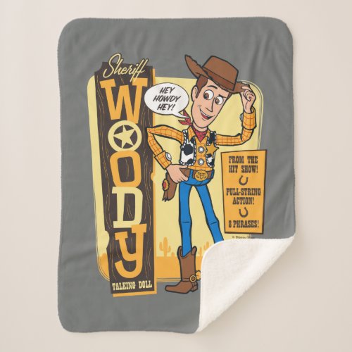 Toy Story 4  Vintage Sheriff Woody Doll Ad Sherpa Blanket
