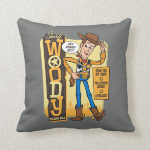 Toy Story 4 Vintage Sheriff Woody Doll Ad Throw Pillow