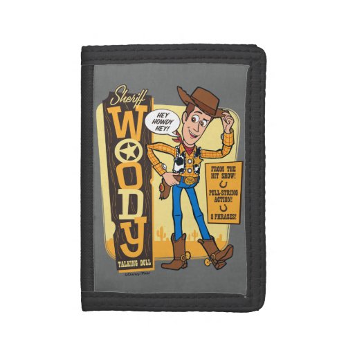 Toy Story 4  Vintage Sheriff Woody Doll Ad Trifold Wallet