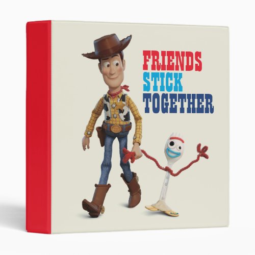 Toy Story 4  Woody  Forky Walking Together 3 Ring Binder