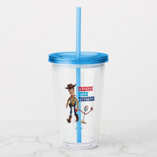 Toy Story 4  Woody  Forky Walking Together Acrylic Tumbler