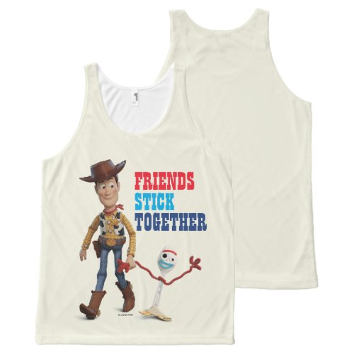 Toy Story 4  Woody  Forky Walking Together All_Over_Print Tank Top