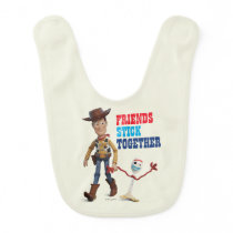 Toy Story 4 | Woody & Forky Walking Together Baby Bib