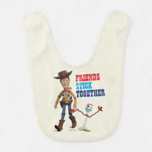 Toy Story 4 Woody & Forky Walking Together Baby Bib