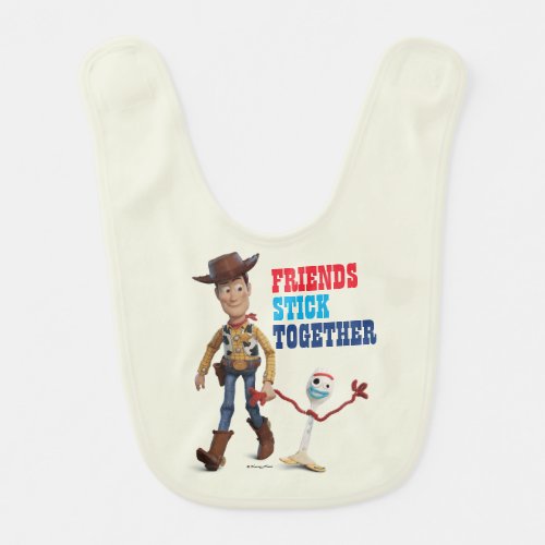Toy Story 4  Woody  Forky Walking Together Baby Bib