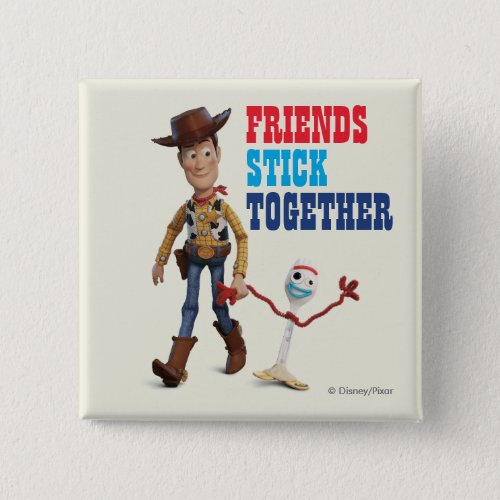 Toy Story 4  Woody  Forky Walking Together Button