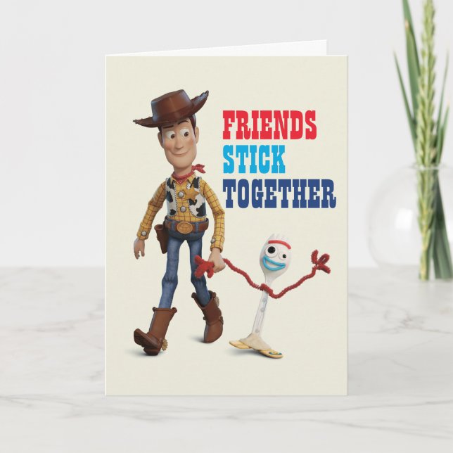 Toy Story 4 | Woody & Forky Walking Together Card (Front)