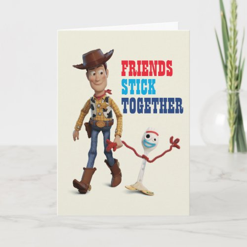 Toy Story 4  Woody  Forky Walking Together Card