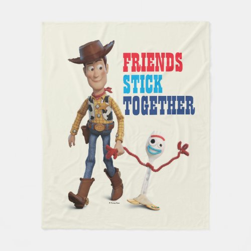 Toy Story 4  Woody  Forky Walking Together Fleece Blanket
