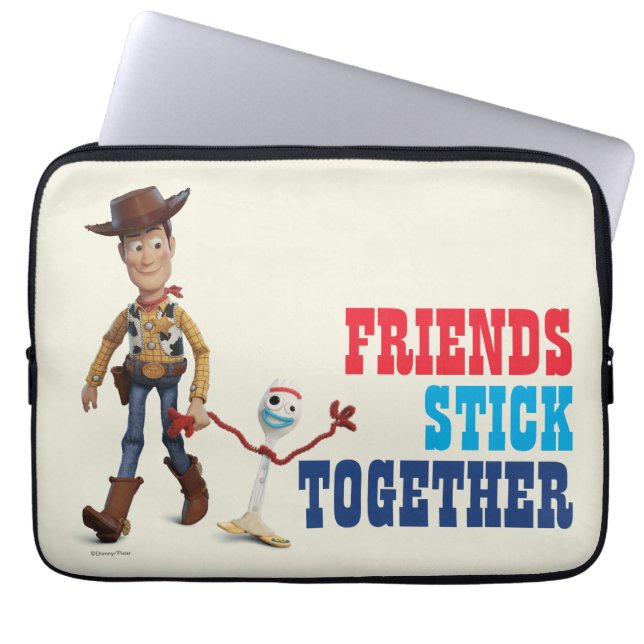 Toy Story 4 | Woody & Forky Walking Together Laptop Sleeve (Front)