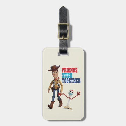 Toy Story 4  Woody  Forky Walking Together Luggage Tag