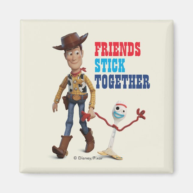 Toy Story 4 | Woody & Forky Walking Together Magnet (Front)