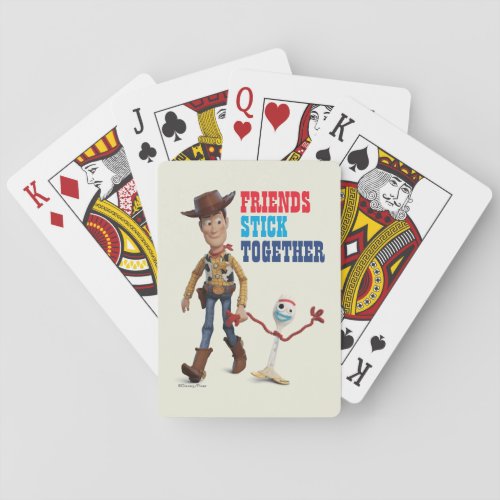 Toy Story 4  Woody  Forky Walking Together Poker Cards