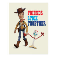 Toy Story 4 | Woody & Forky Walking Together Postcard