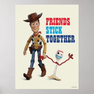 Toy Story 4   Woody & Forky Walking Together Poster