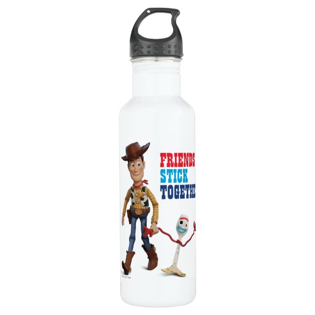 Toy Story 4 | Woody & Forky Walking Together Stainless Steel Water Bottle (Front)