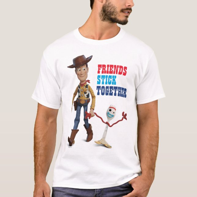 Toy Story 4 | Woody & Forky Walking Together T-Shirt (Front)