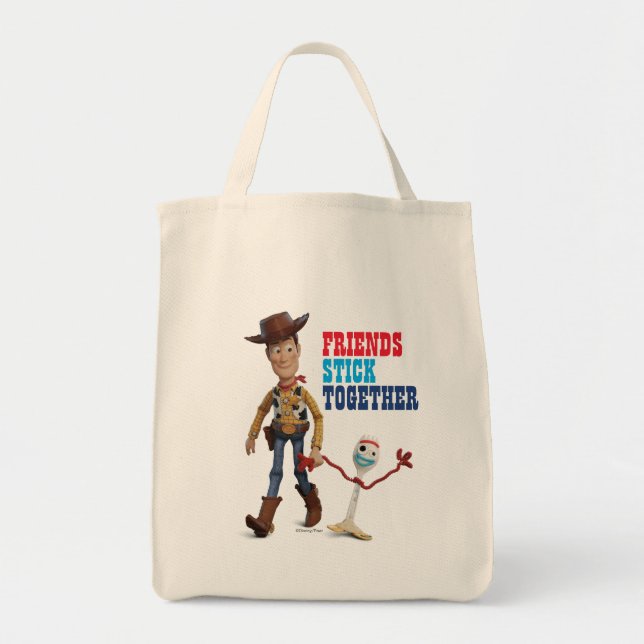 Toy Story 4 | Woody & Forky Walking Together Tote Bag (Front)