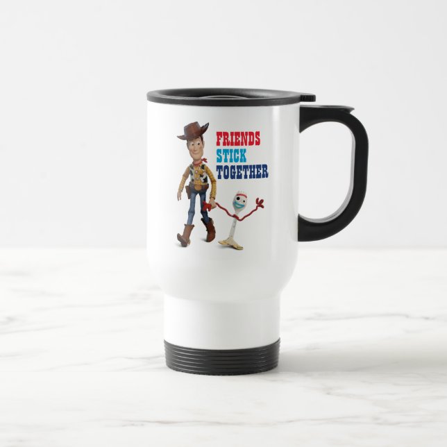 Toy Story 4 | Woody & Forky Walking Together Travel Mug (Right)