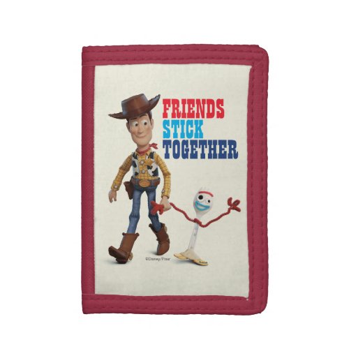 Toy Story 4  Woody  Forky Walking Together Trifold Wallet