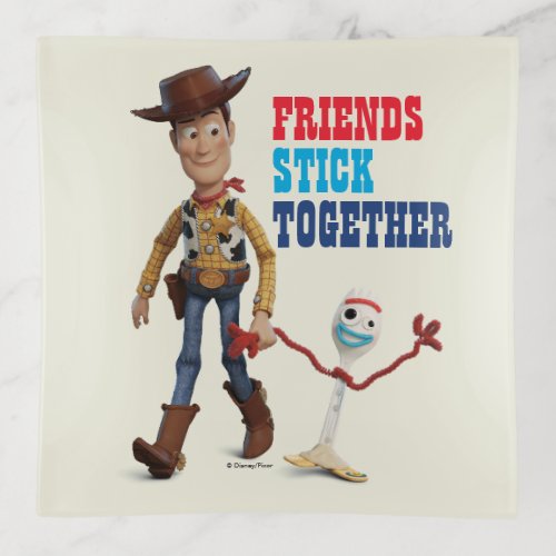 Toy Story 4  Woody  Forky Walking Together Trinket Tray